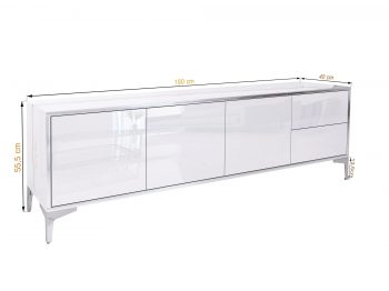 TV-Lowboard Monako 180cm mit Maßangaben: Breite, Höhe, Tiefe und Beinmaß