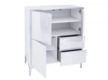 Kommode Monako geöffnet mit 2 Türen, 2 Einlegeböden und 2 Schubladen