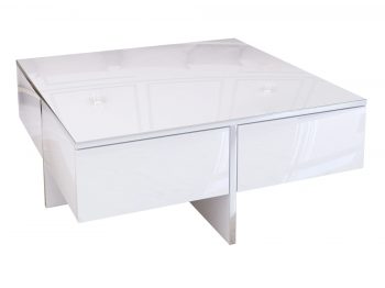 Freistehender Couchtisch Monako mit glänzender Oberfläche und klaren Linien