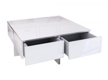 Couchtisch Monako geöffnet mit vier Schubladen für praktischen Stauraum