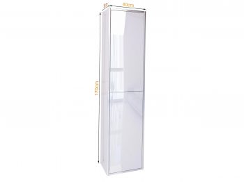 Badezimmerschrank Monako 170cm Weiß Hochglanz mit eingezeichneten Maßen 40×170×30 cm