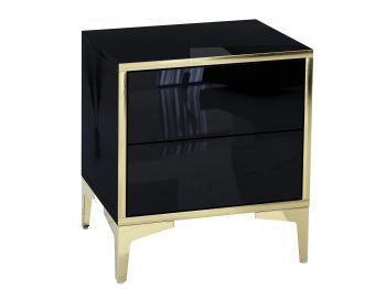 Beistelltisch Monako 45 cm in Schwarz Hochglanz – Seitenansicht