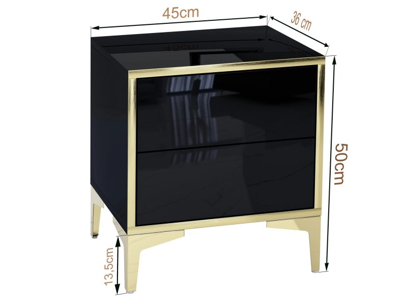 Maßangaben Nachttisch Monako – 45x36x50 cm
