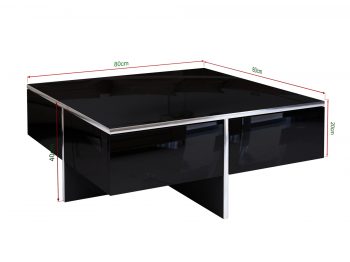 Couchtisch Monako mit 4 Schubladen – Stauraum auf beiden Seiten sichtbar