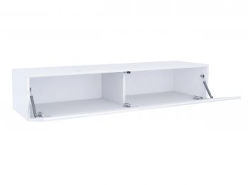 Innenansicht des TV-Lowboards Galizia 140cm mit geöffneten 2 Türen und Stauraum.