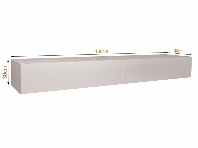 Maße TV-Lowboard Galizia 180cm Kaschmir Matt, 180×30×40 cm