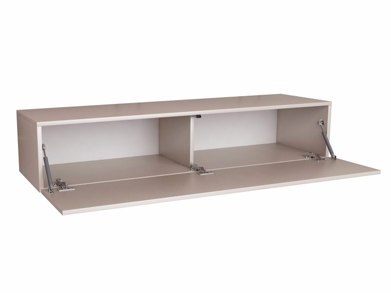 Geöffnete Front TV-Lowboard Galizia 140cm Kaschmir Matt mit zwei Innenfächern