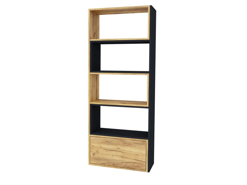 Regal Diadema Eiche Craft Gold mit schwarzen Elementen, frontale Ansicht.