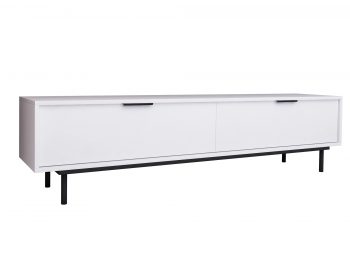 TV-Lowboard Cala Weiß Matt, Detailansicht schräg von links