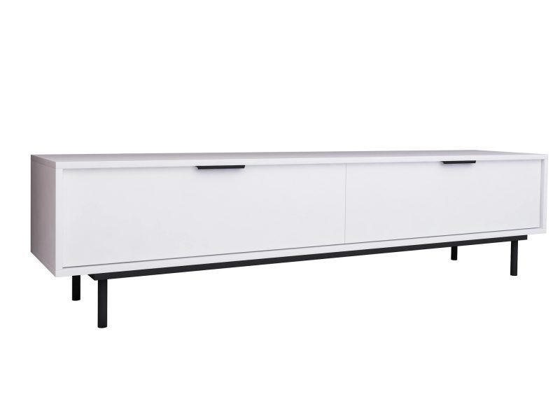 TV-Lowboard Cala Weiß Matt, Detailansicht schräg von links