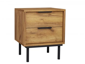 Nachttisch Cala 45cm Eiche Craft Gold Matt, schräge Ansicht von rechts.