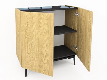 Kommode Pari 90cm mit geöffneten Türen und Einlegeboden