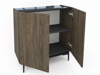 Geöffnete Kommode Pari 90cm mit zwei Türen und Einlegeböden im Inneren