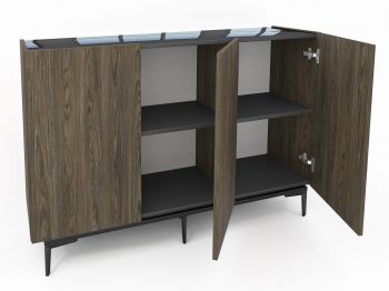 Geöffnete Kommode Pari 135cm mit Stauraum und Einlegeböden