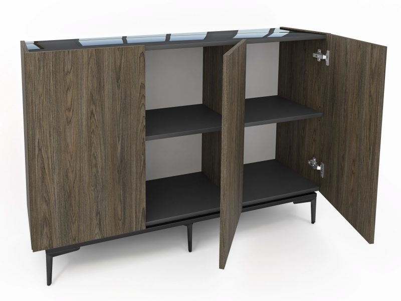 Geöffnete Kommode Pari 135cm mit Stauraum und Einlegeböden