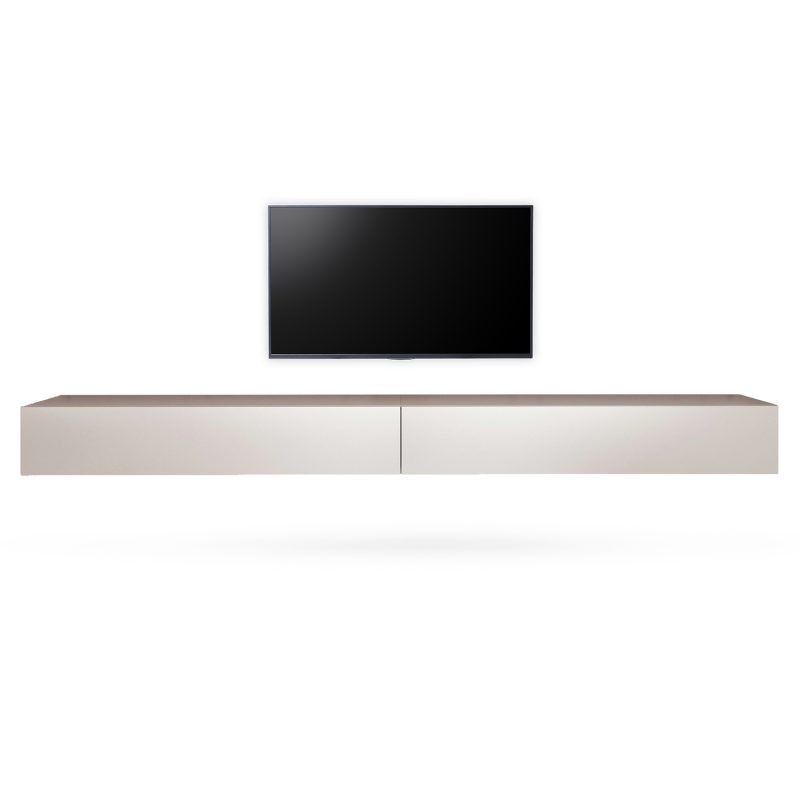 Hängendes TV-Lowboard Galizia 280 cm in Kaschmir matt mit zwei Klappen