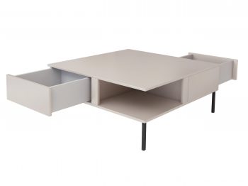 Couchtisch Galizia 80 cm Kaschmir Matt auf schwarzen Beinen