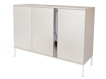 Kommode Galizia 128cm Kaschmir Matt auf weißen Beinen