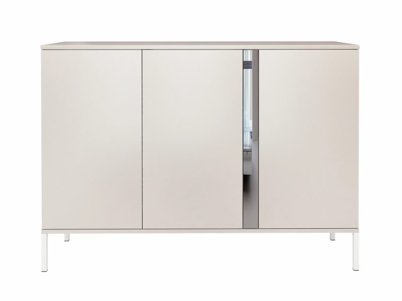 Kommode Galizia 128cm Kaschmir Matt auf weißen Beinen