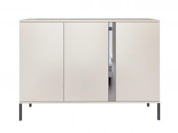 Kommode Galizia 128cm Kaschmir Matt auf schwarzen Beinen