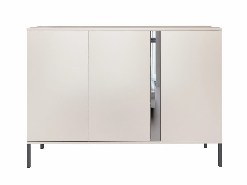 Kommode Galizia 128cm Kaschmir Matt auf schwarzen Beinen