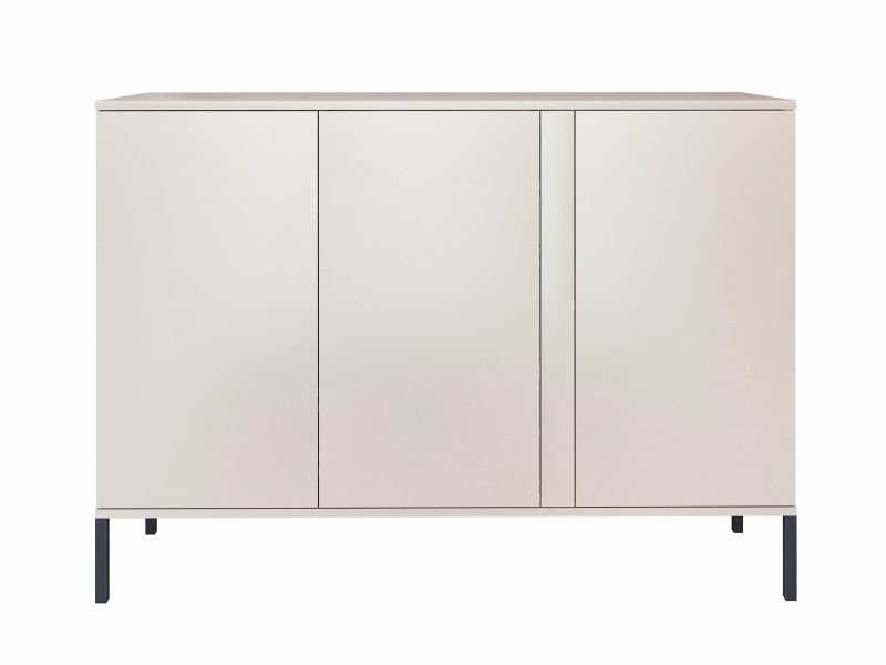 Kommode Galizia 128cm Kaschmir Matt auf schwarzen Beinen