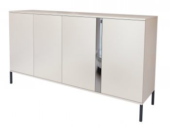 Kommode Galizia 168cm Kaschmir Matt auf schwarzen Beinen