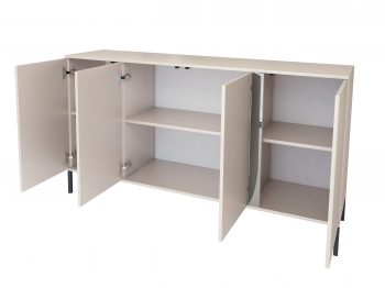 Kommode Galizia 168cm Kaschmir Matt auf schwarzen Beinen