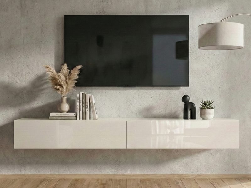 TV-Lowboard Galizia 180cm Kaschmir Hochglanz Hängend