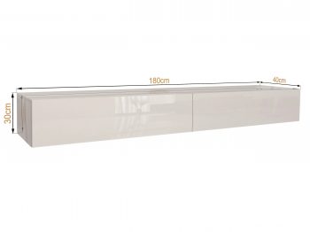 TV-Lowboard Galizia 180cm Kaschmir Hochglanz Hängend