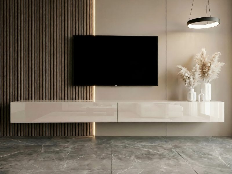 TV-Lowboard Galizia 280cm Kaschmir Hochglanz Hängend