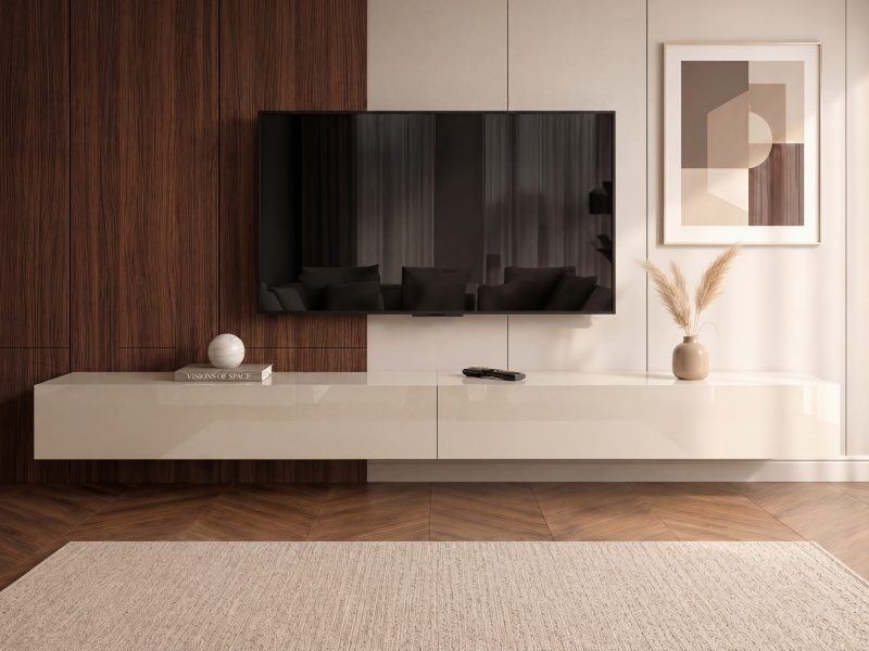TV-Lowboard Galizia 280cm Kaschmir Hochglanz Hängend