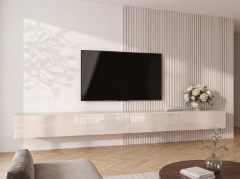 TV-Lowboard Galizia 280cm Kaschmir Hochglanz Hängend