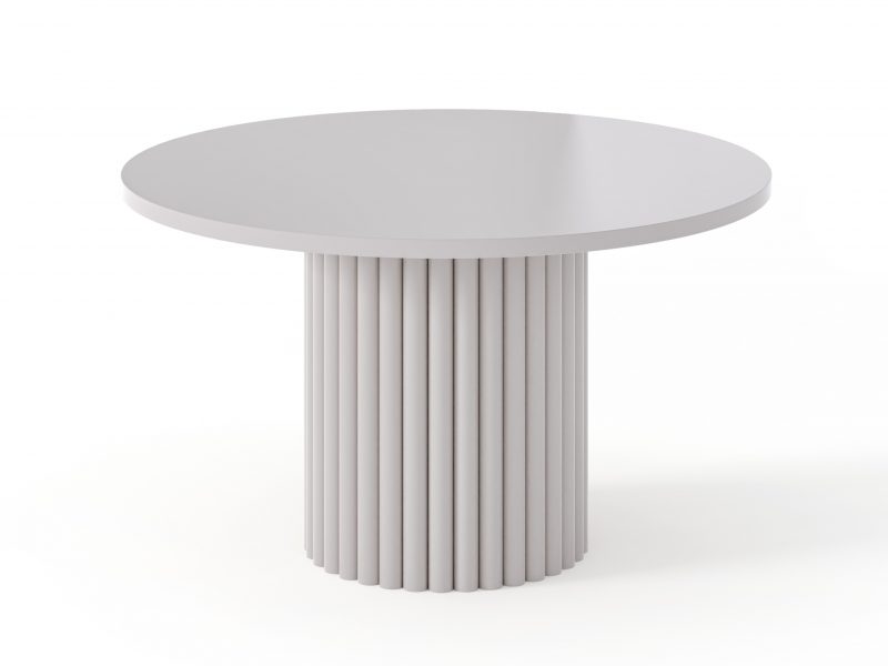 Couchtisch Milo 67cm Rund Kaschmir Matt mit geriffelter Basis
