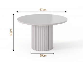 Couchtisch Milo 67cm Rund Kaschmir Matt mit geriffelter Basis