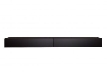 TV-Lowboard Galizia 280cm Schwarz Matt hängend mit zwei Klappen