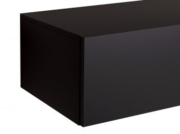 TV-Lowboard Galizia 280cm Schwarz Matt hängend mit zwei Klappen