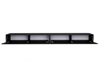 TV-Lowboard Galizia 280cm Schwarz Matt hängend mit zwei Klappen