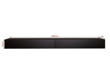 TV-Lowboard Galizia 280cm Schwarz Matt hängend mit zwei Klappen