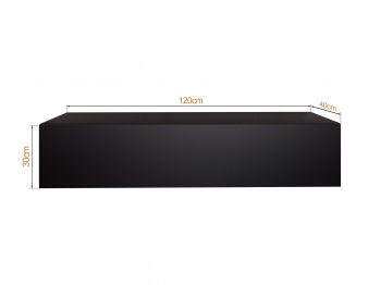 TV-Lowboard Galizia 120cm Schwarz Matt hängend mit Klappe