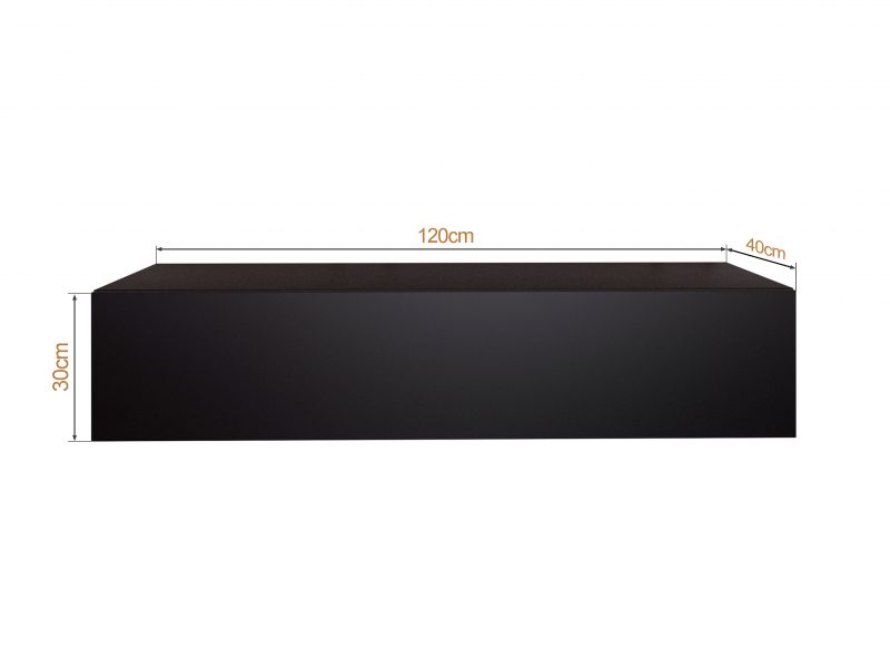 TV-Lowboard Galizia 120cm Schwarz Matt hängend mit Klappe