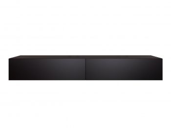 TV-Lowboard Galizia 180cm Schwarz Matt hängend mit zwei Klappen