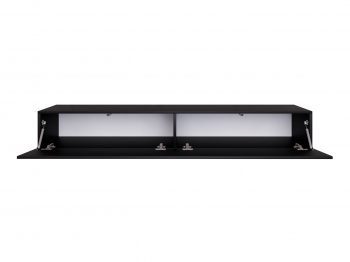 TV-Lowboard Galizia 180cm Schwarz Matt hängend mit zwei Klappen
