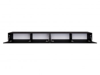TV-Lowboard Galizia 240cm Schwarz Matt hängend mit zwei Klappen