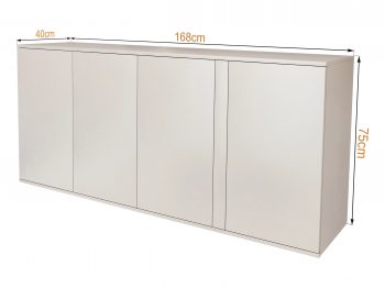 Kommode Galizia 168cm Kaschmir Matt hängend mit vier Türen