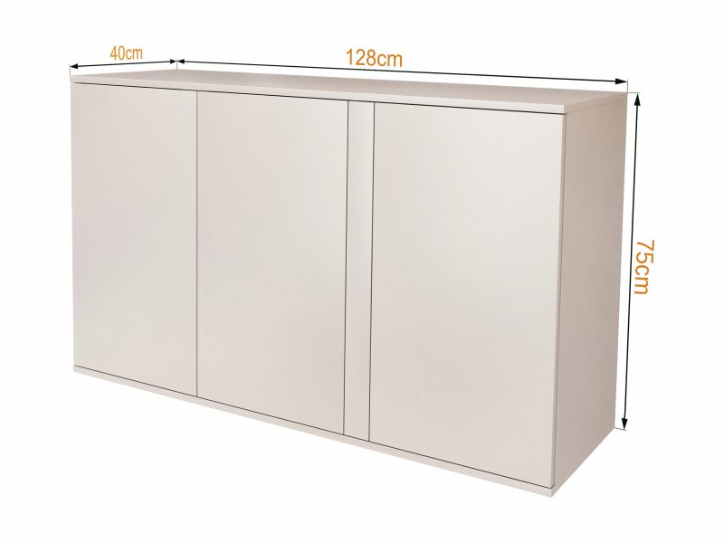 Kommode Galizia 128cm Kaschmir Matt hängend mit drei Türen