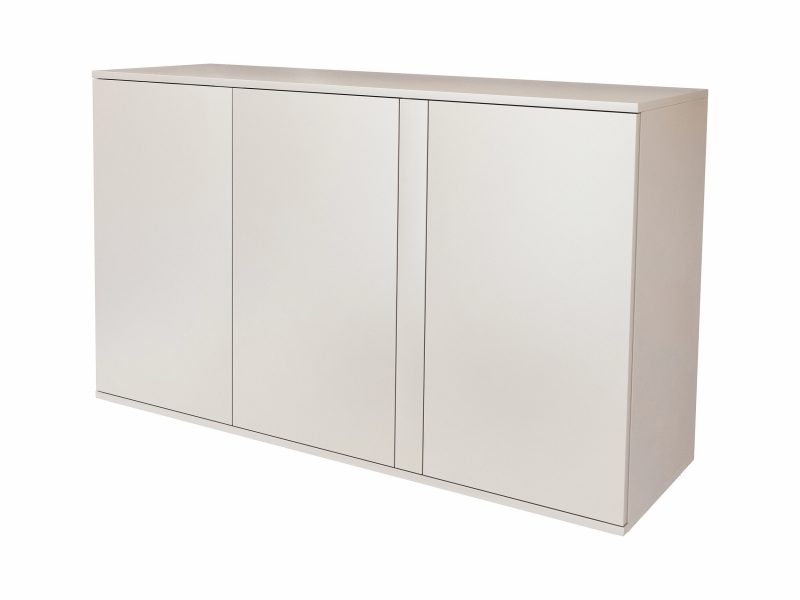 Kommode Galizia 128cm Kaschmir Matt hängend mit drei Türen