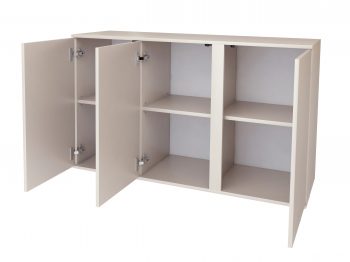 Kommode Galizia 128cm Kaschmir Matt hängend mit drei Türen