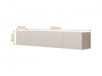 TV-Lowboard Sanremo 200cm Kaschmir Matt hängend mit vier Türen