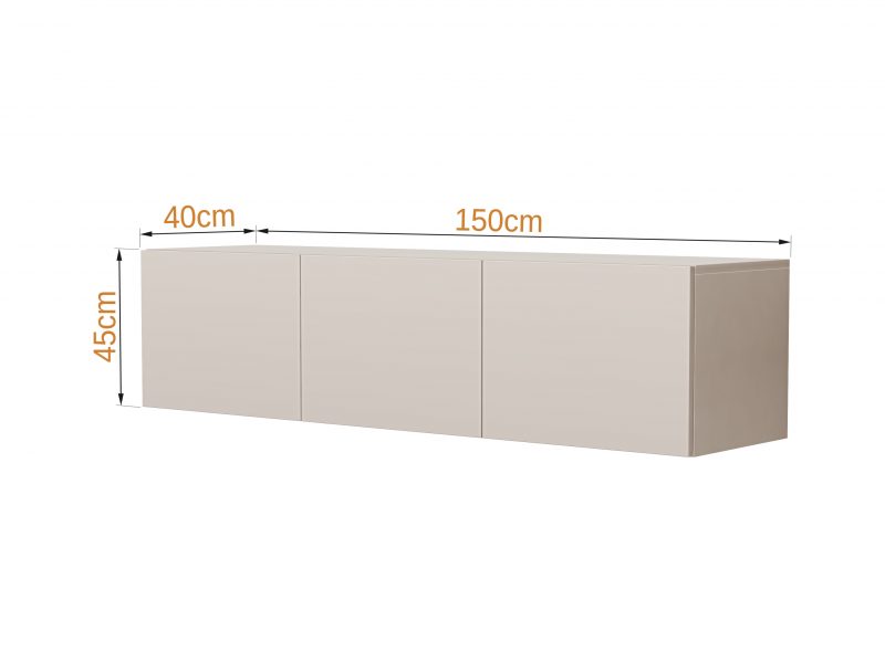 TV-Lowboard Sanremo 150cm Kaschmir Matt hängend mit drei Türen
